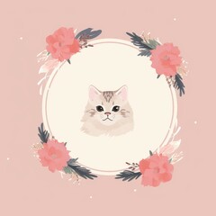 Obraz na płótnie Canvas Cat cartoon background