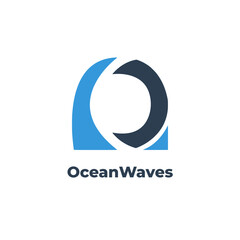 Obraz premium OceanWaves - Highlights the letter C with a blue and ocean concept in the vector logo design template.
