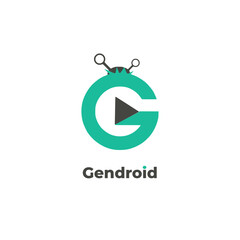 Gendroid - Utilizes a letter G vector logo design template, featuring media player and video player icons.