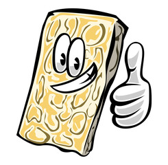 hand drawn vector illustration of a Tofu