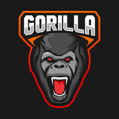 Gorilla Mascot Sport Logo Vector Template
