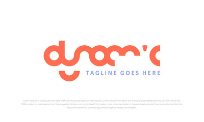 Fototapeta na wymiar logotype, typography logo for word dynamic, with rounded unique shape