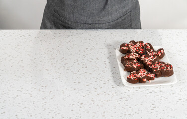 Christmas cookie-cutter peppermint fudge