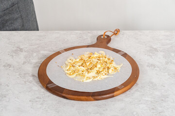 Butter board with vegetables and bread