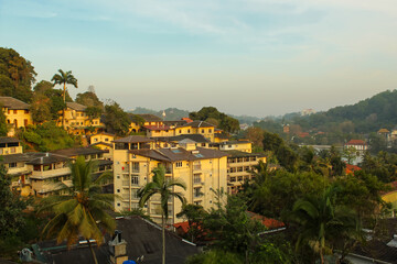 Fototapeta premium View on the houses on the hills in Kandy, Sri Lanka