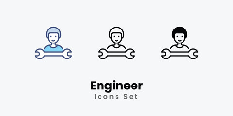 Engineer Icons set stock illustration.
