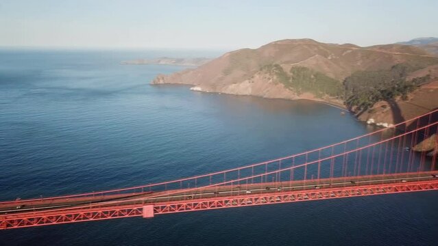 Golden Gate Bridge, San Francisco, California, USA. (aerial photography)