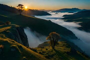 sunrise in the mountains