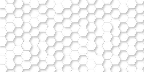 Seamless pattern with hexagons White Hexagonal Background. Computer digital drawing, background with hexagons, abstract background. 3D Futuristic abstract honeycomb mosaic white background. geometric.