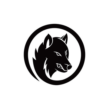 abstract wolf. black. vector logo