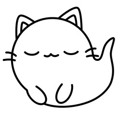 Cute kawaii cat ghost halloween cartoon outline icon