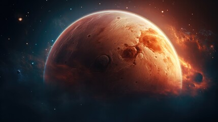 Obraz premium Illustration of Jupiter in space.