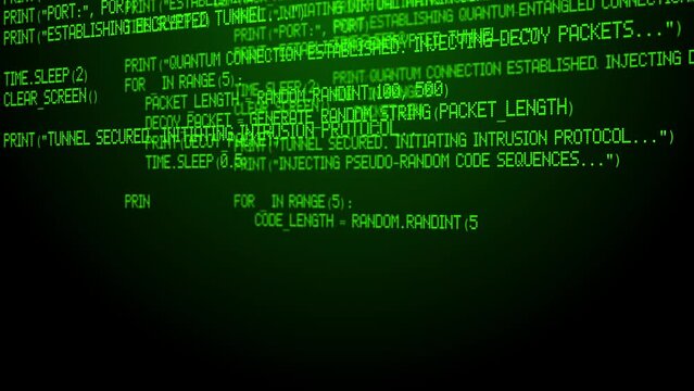 Hacking code on screen, ransomware malware attack computer data security breach
