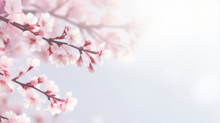 Beautiful pink sakura flowers, spring background