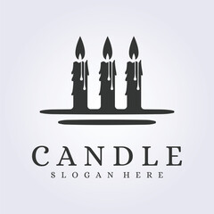 candle light logo minimalist simple icon symbol vector illustration design