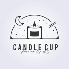 candle light logo minimalist simple icon symbol vector illustration design