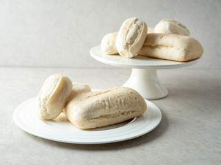 frozen dough bread on plate