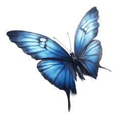 A Blue Butterfly, illustration, Generative AI technology  - obrazy, fototapety, plakaty