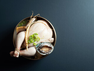 samgyetang,Ginseng Chicken Soup with Abalones