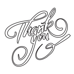 thank you art line and vector