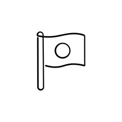 Japan Flag Line Style Icon Design