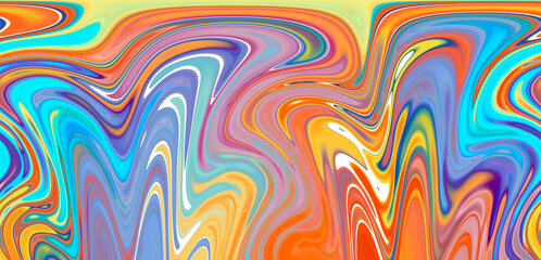 Fototapeta na wymiar Rainbow juicy background. Fantasy multicolored psychedelic abstract pattern. Long banner.