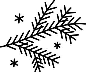 Christmas tree branch Christmas line icon. Xmas holiday line pictogram, Christmas celebration or winter season festive minimal vector sign or symbol with pine or spruce branch decoration