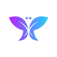 Gradient butterfly wings logo design templates icon