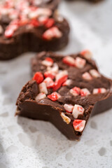 Christmas cookie-cutter peppermint fudge