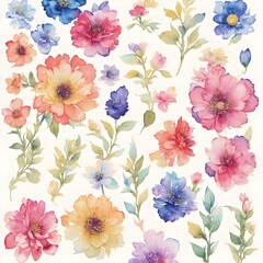 Fototapeta na wymiar background with flowers seamless pattern 