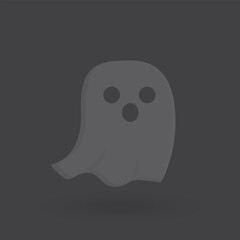 Cute Style Ghost transparent Cartoon Vector Sticker