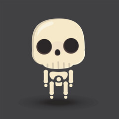 Cute style Skull cartoon vector sticker