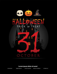 scary halloween invitation design for banner