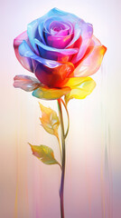 Obraz premium Multi-colored paint illustration of a beautiful pink rose