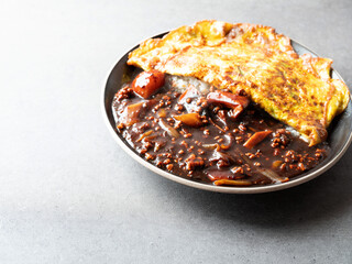 Jjajang Rice Bowl with Egg