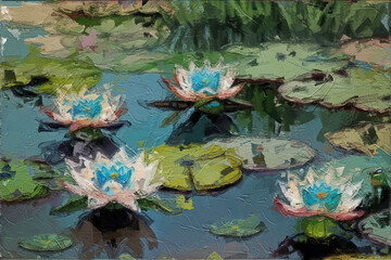 Watercolor flowers, mushrooms, roses, peonies, lotus flowers, rivers, forests