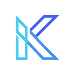 Monogram initial K letter mark logo design. Monogram design vector K logo. Monogram initial letter mark K logo. Design simple K monogram.