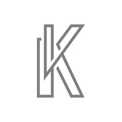 Monogram initial K letter mark logo design. Monogram design vector K logo. Monogram initial letter mark K logo. Design simple K monogram.