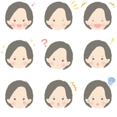 50代(女性)表情セット