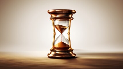 Hourglass symbol for business meeting pastime concept, urgency and lack of time.