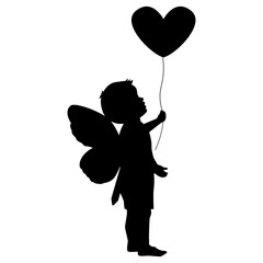 cute fairy boy silhouette illustration