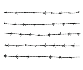 Barbed wire on transparent png