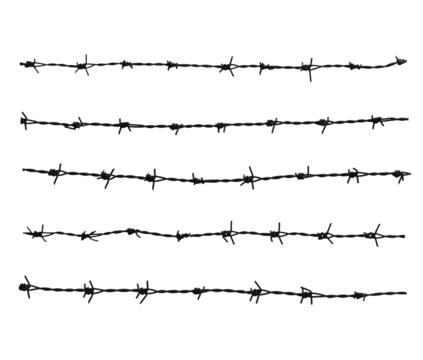Barbed wire on transparent png