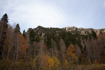 the beginning of autumn, nature walks, mountain panoramas and hiking trails, warm autumn weather.