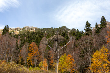 the beginning of autumn, nature walks, mountain panoramas and hiking trails, warm autumn weather.