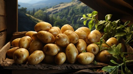Fresh ripe potatoes.