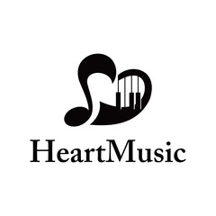 love with music logo. piano symbol. vector logo