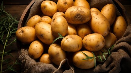Fresh ripe potatoes.