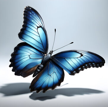 Blue Butterfly, Photo, Studio, illustration, Generative AI technology 