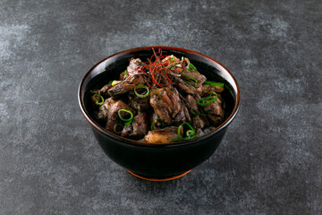 地鶏炭火焼丼　Charbroiled local chicken rice bowl